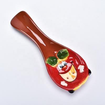 China Viable Custom Wholesale Ceramic Shaped Dolomite Painted Spoon Spoon Fruit Shape Spoon Holder for sale