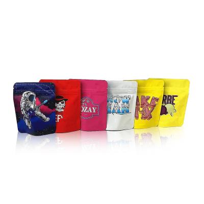 China Recyclable custom printed logo food candy cookie package zip lock stand up zipper packing ziplock smell proof pouch 3.5 mylar plastic bags for sale