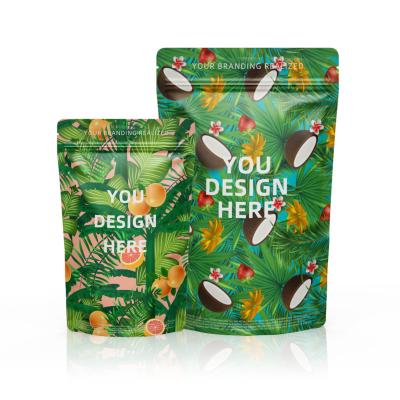 China Recyclable Custom logo printing resealable zip lock plastic zipper bags stand up pouch doypack mylar bags for food packaging smell proof for sale