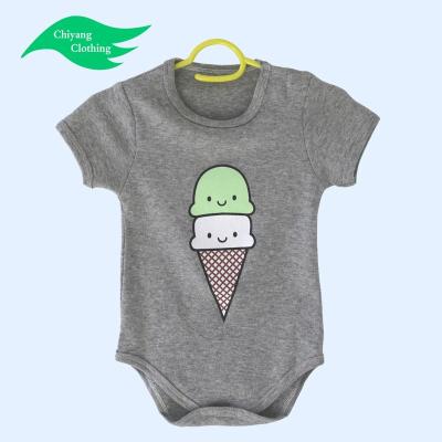 China Cute Short Sleeve OEM Cotton Print Baby Romper Jumpsuit Onesie for sale