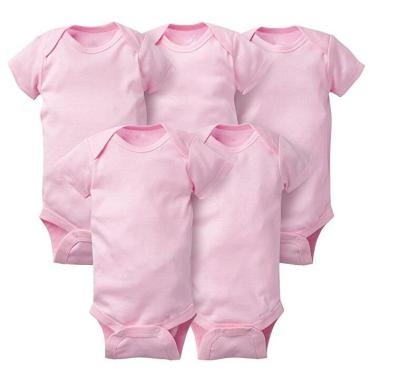 China 5Pcs Short Sleeve Boy Girl OEM Print Romper Cotton Baby Overalls Newborn Baby Romper for sale