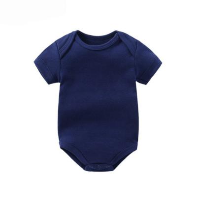 China OEM and ODM 100% Hot Sale Baby Onesie Cotton Baby Onesie White Clothes Black Short Sleeve Baby Clothes for sale