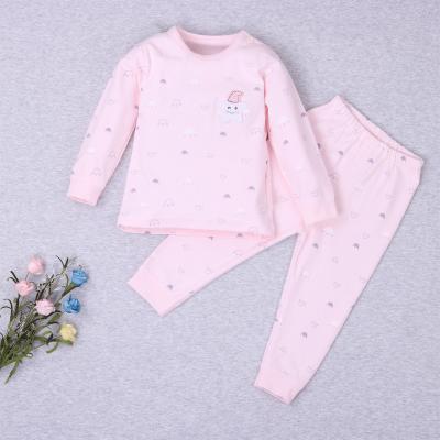 China CYFOREVER Breathable High Quality 100% Cotton Two Pcs Set Organic T-Shirt And Pants Baby Pajamas for sale