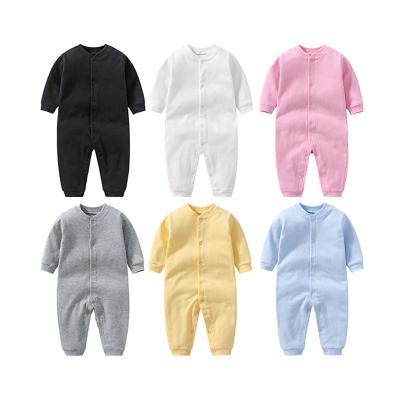 China 100% cotton boutique long sleeve 1st baby jumpsuit custom made baby 1 piece newborn baby jumpsuit birthday ones jumpsuit for sale