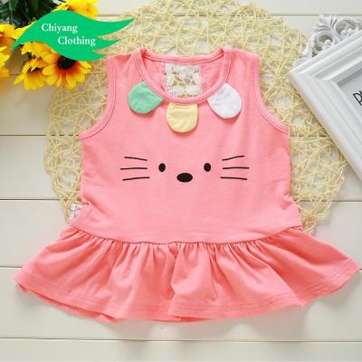 China Best Design Sleeveless Multi Color Wholesale Price Good Quality New Baby Cartoon Girls Dress for sale