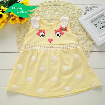 China Anti-static Wholesale Yellow Modal Cloth Summer Dress Flower Baby Dress for sale