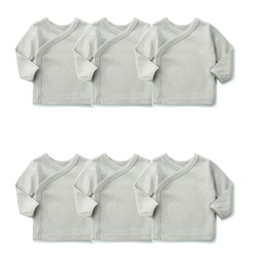 China Short Sleeve Baby 6-Pack Unisex Shirt For 0-24 Months Baby Kimono T-Shirt Tee for sale