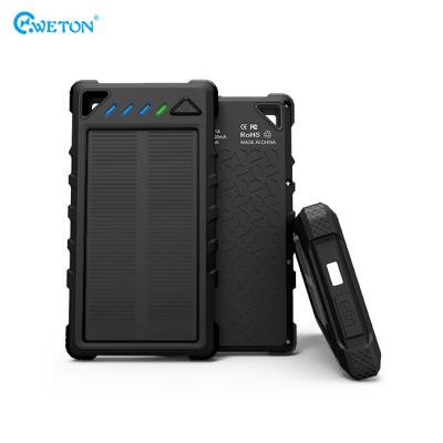 China Portable 8000mAh USB Socket IP54 LED Solar Power Bank Rainproof for sale