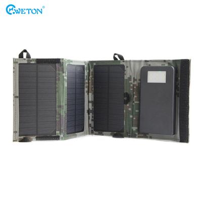 China Foldable Solar Power Bank Portable External 4000mAh Charger 4000mAh Battery Pack Type C Input Left Dual Flashlight for sale