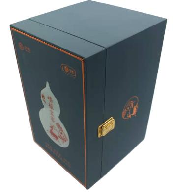 China Recyclable Hot Cheap High Quality Wooden Storage Price Treasure Chest Tea Box Copper Blue Buckle Case for sale