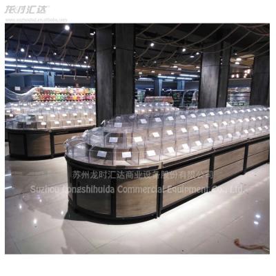 China Grocery Shelf Fancy Metal Double Sided Display Rack For Retail Stores for sale