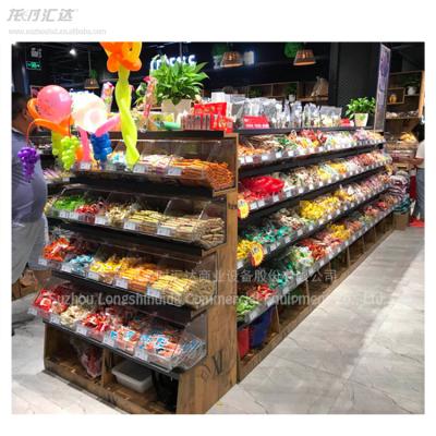 China Supermarket Double Sided Snacks Display Stands Bulk Food Display Racks For Sale for sale