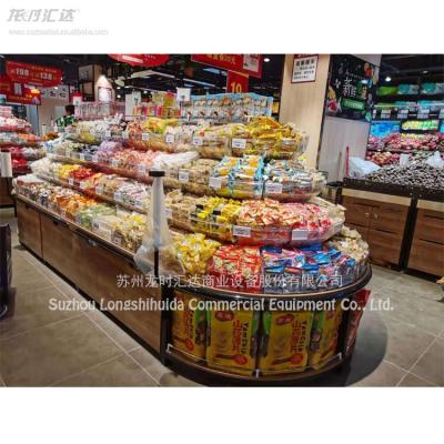 China Single Sided Hot Selling Store Equipment Bulk Food Display Rack Biscuits Display Stands for sale