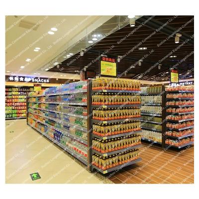 China Steel Rack Double Sided Supermarket Gondola Shelf for sale