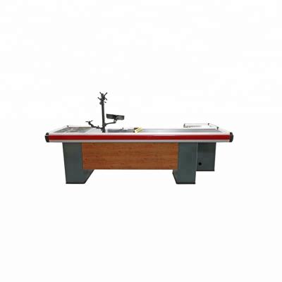 China Retailer Shops Electric Supermarket Cashier Desk Retail Checkout Desk Customized Cashier Table Checkout Counter For Sale for sale