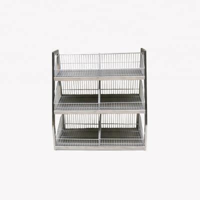 China Double Sided Stainless Steel Fruit Vegetable Display Rack For Different Kinds Of Shops for sale