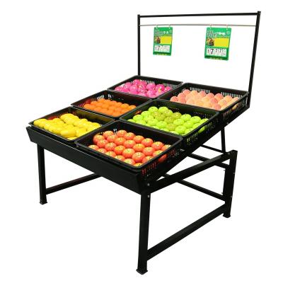 China Good Looking Supermarket Equipment Fruit And Vegetable Display Stand Single Sided Vegetable Rack for sale