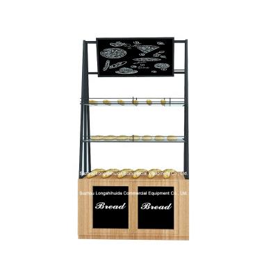 China Durable Modern Bread Rack For Pastry Shelf Wooden Display Rack Retail Store for sale