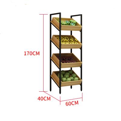 China Good quality single sided fruit vegetable display stand for shop fruit and vegetable store for sale