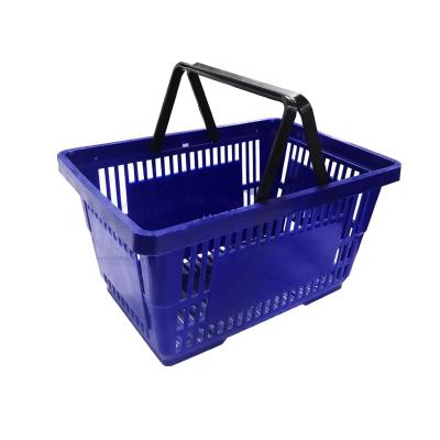 China Durable Supermarket Plastic Shopping Basket With Handle for sale