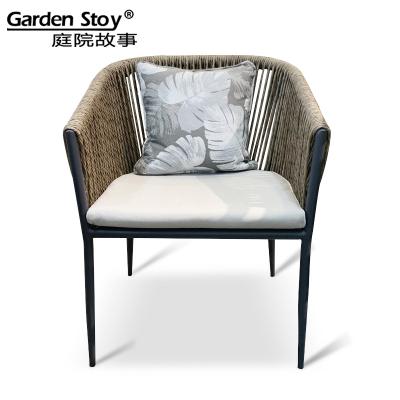 China Eco-freindly Garden story Rattan Wicker Resistant Hotel Furniture Outdoor Dining Chairs Aluminum Patio Rattan Garden Chairs Outdoor for sale