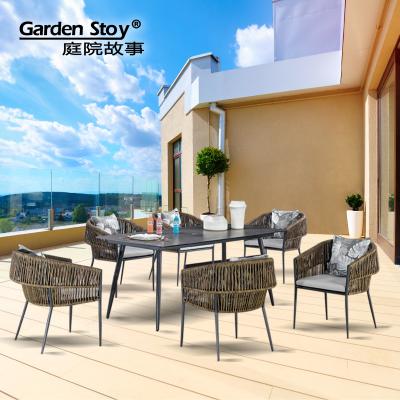 China Eco-freindly Garden story Outdoor Furniture Rattan Balcony Patio Set PE Wicker Weave Garden Table And Chairs Set for sale