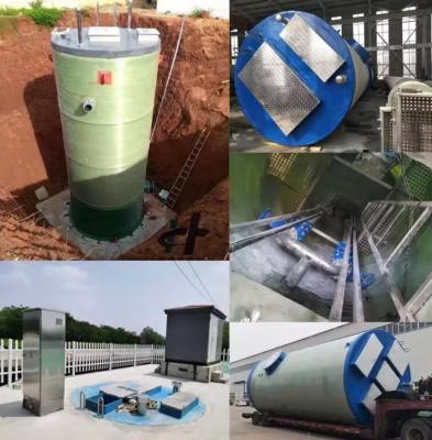 China High Quality FRP Sewage Pumping Station GRP Fiberglass Integrated Prefabricated Pumping Station wastewater treatment for sale