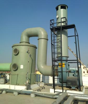 China Cyclone Plate FRP Packed Tower  Air Scrubber Fume Treatment Desulfurization Tower For Chemical Industry for sale