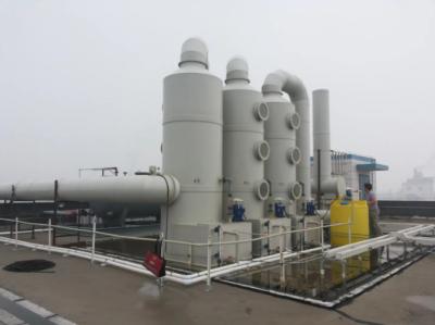 China Industrial Waste Gas Scrubber FRP GRP Desulfurization Tower For Odor Smell Removal for sale