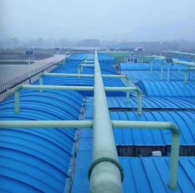 Chine Couverture de pluie en FRP Piscine d'égouts en FRP Couverture en arc Collecte d'odeurs Arc de gaz d'échappement scellé Antiodore à vendre