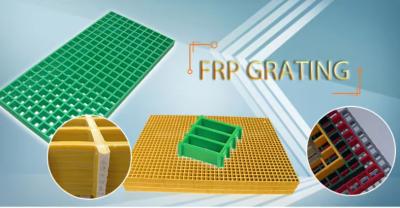 China FRP GRP Mesh Plastic Heavy Duty Fiberglass Grating Flooring / Walkway Frp Grating for sale