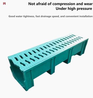 China FRP GRP 200mm U-Drainage Ditch Channel Gutter Fiberglass Gutterway / Drain Trench Anti Corrosion Water Channels for sale