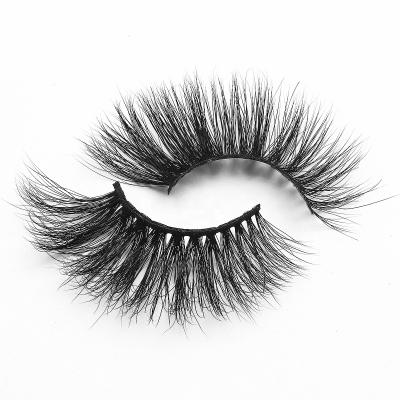 China Long Large Natural Fluffy Long Strands 25mm Mink Eyelashes 22mm 25mm for sale