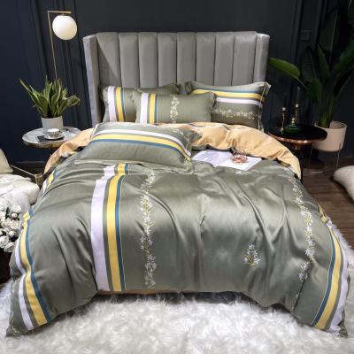 China Dongdixing Fabric Bedding 40S Lanjing Tencel Anti-static Digital Printing Comforter Cover Four Piece Sheet Set for sale