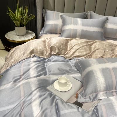 China Dongdixing Fabric Bedding 40S Lanjing Tencel Anti-static Digital Printing Comforter Cover Four Piece Sheet Set for sale