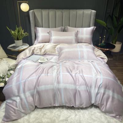 China Dongdixing Fabric Bedding 40S Lanjing Tencel Anti-static Digital Printing Comforter Cover Four Piece Sheet Set for sale