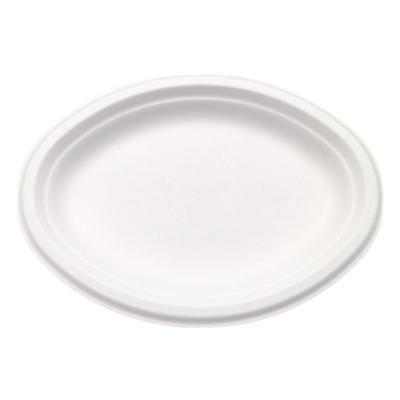 China Compostable Large Capacity Family Dinner Company Party Bagasse Oval Dish for sale