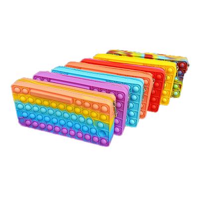 China Schools & Hot Selling Offices Silicone Push Bubble Sound Sensory Pencil Case Bag Popit for sale