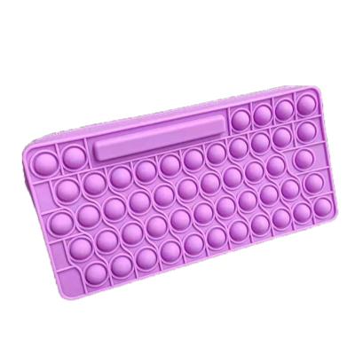 China Schools & Offices customized silicone bubble popit up bag large capacity simple silicone tosser push custom pencil case for sale