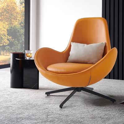 China Leather Chair Contemporary Lounge Chair Stainless Steel Leg Leisure Extended Lazy Chair for sale