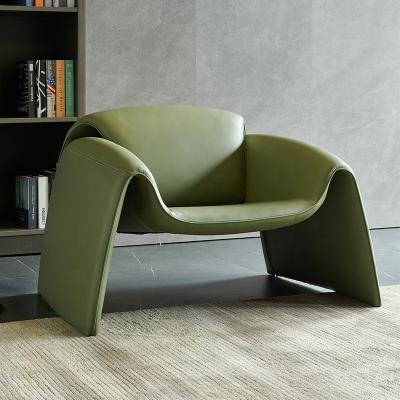 China Sofa Chair Leather And Metal Reclining Modern Single Chair Living Room Leisure Chair for sale