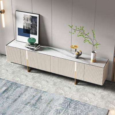 China (Other)Adjustable Living Room TV Cabinet Marble Table With Drawers Stand Up Cabinet Console Metal View TV Stand Cabinet for sale