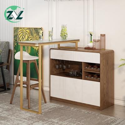 China Factory direct extendable living room party table wine rack modular design bar wood table for sale