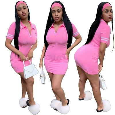 China Sunmmer 70002 new arrivals women's pink dress one-piece pure color tennis dress anti-static dress for sale