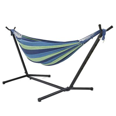 China Modern Garden Canvas Hammock Yard Leisure Outdoor Camping Hanging Bed With Stand for sale