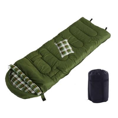 China Envelope Type Outdoor Camping Thickening Warm Sleeping Bag Adult Hiking for sale