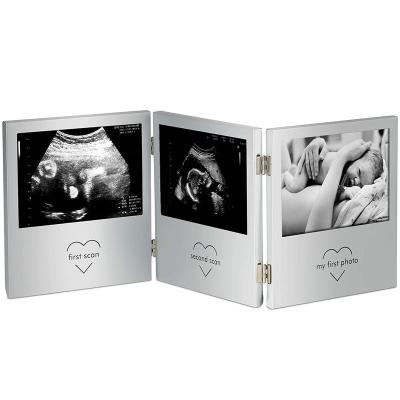 China Handmade Baby Scan Photo Frame - Picture Frame for Sonogram, Gender Reveal Baby Shower Gifts - Stainless Steel Double Hinged Design for sale