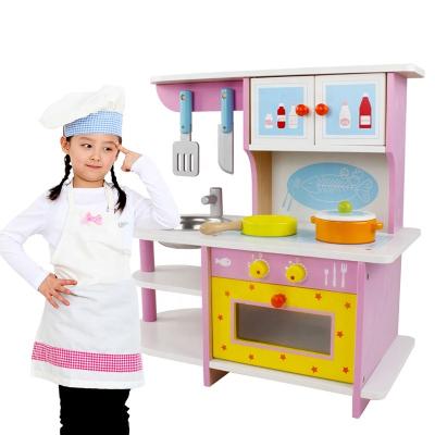 China 2022 New Large Eco-friendly Material Wooden Pretend Play Playset Preschool Cooking Kitchen Play Kids Games Toys For Girls In Case Bag for sale