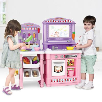 China Toy Kitchen Play Set Kids Preschool Kitchen Toys Cook Magnetic Block Cutting Vegetables - Memo Pads Dining Table Games Toys Plastic Pretend Play Kitchen Set for sale