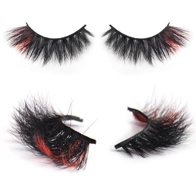 China Qingdao Factory Wholesale Colored Mink Strip Lashes Private Label Color 3D Mink Tapered Lashes for sale